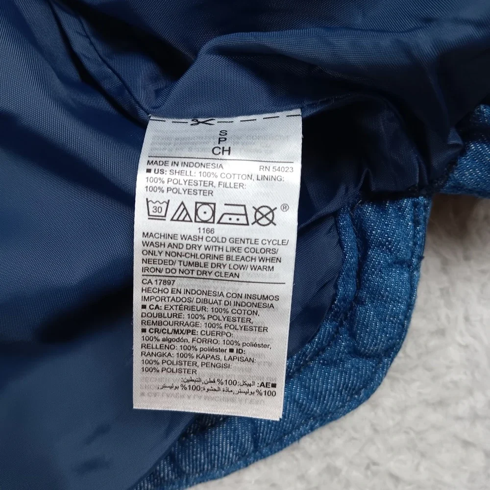 Old Navy Jacket Quilted Denim Women S Blue Diamond Padded 645669-00